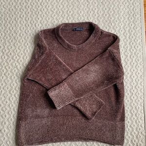 Zara Knit Mauve Crew Neck Sweater